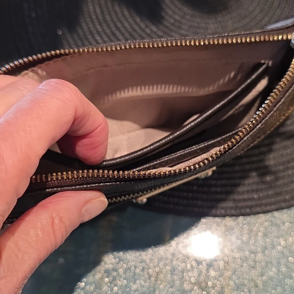 Michael Kors Brown Wristlet with Gold Accents‎